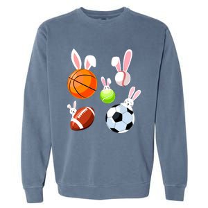 Basketball Baseball Football Soccer Sports Easter Bunny Garment-Dyed Sweatshirt