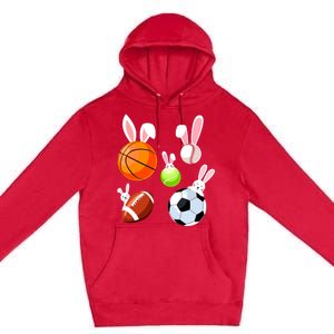 Basketball Baseball Football Soccer Sports Easter Bunny Premium Pullover Hoodie