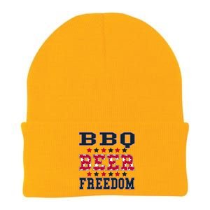 Bbq Beer Freedom Patriotic July Fourth Political Redneck Cute Gift Knit Cap Winter Beanie