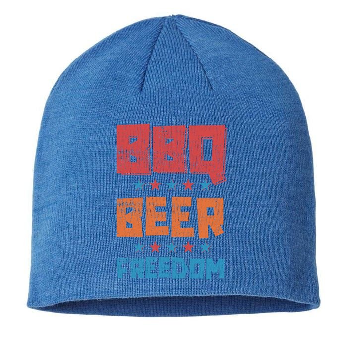 Bbq Beer Freedom Patriotic America 4th Of July Usa Picnic Cute Gift Sustainable Beanie