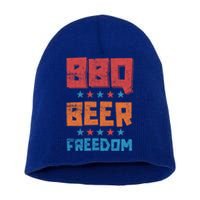 Bbq Beer Freedom Patriotic America 4th Of July Usa Picnic Cute Gift Short Acrylic Beanie