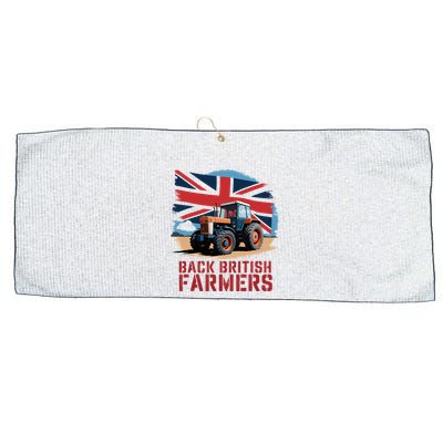 Back British Farmers Uk Farmers Protest Large Microfiber Waffle Golf Towel