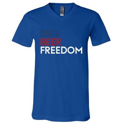 Bbq Beer Freedom 4th Of July Tee Gift V-Neck T-Shirt