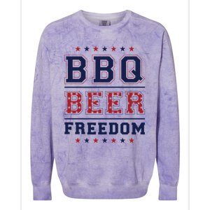 Bbq Beer Freedom Gift Colorblast Crewneck Sweatshirt