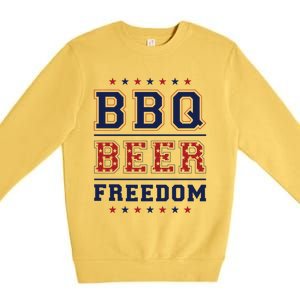 Bbq Beer Freedom Gift Premium Crewneck Sweatshirt