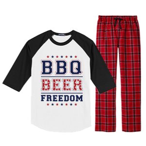 Bbq Beer Freedom Gift Raglan Sleeve Pajama Set