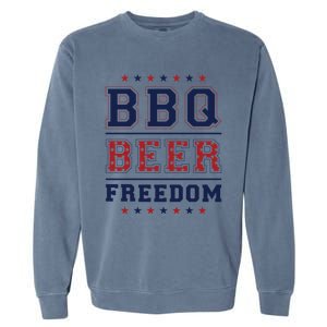 Bbq Beer Freedom Gift Garment-Dyed Sweatshirt