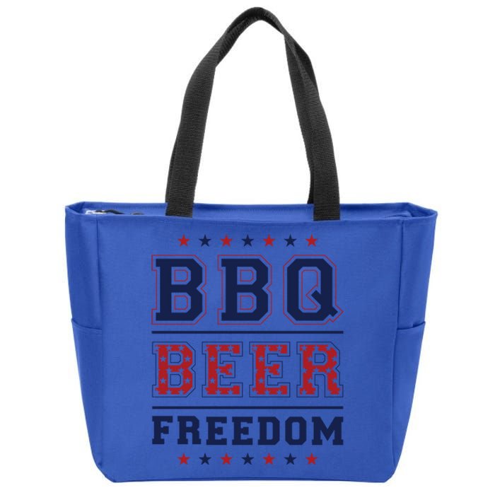 Bbq Beer Freedom Gift Zip Tote Bag