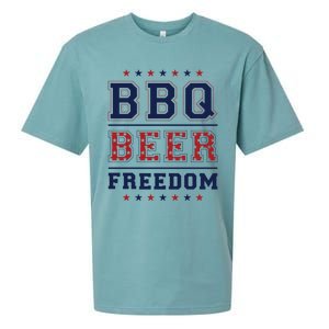 Bbq Beer Freedom Gift Sueded Cloud Jersey T-Shirt