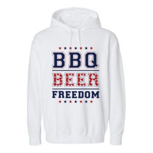 Bbq Beer Freedom Gift Garment-Dyed Fleece Hoodie