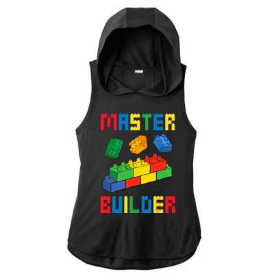 Brick Builder Funny Blocks Building Master Builder Toys Ladies PosiCharge Tri-Blend Wicking Draft Hoodie Tank