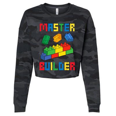 Brick Builder Funny Blocks Building Master Builder Toys Cropped Pullover Crew