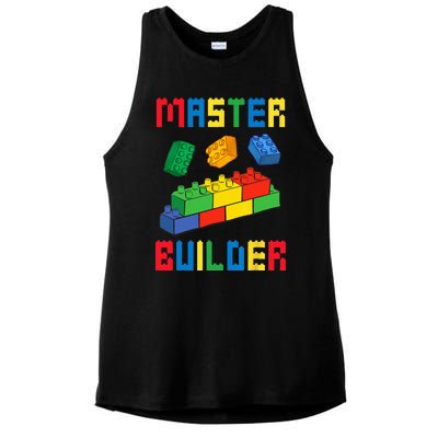 Brick Builder Funny Blocks Building Master Builder Toys Ladies PosiCharge Tri-Blend Wicking Tank