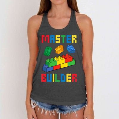 Brick Builder Funny Blocks Building Master Builder Toys Women's Knotted Racerback Tank