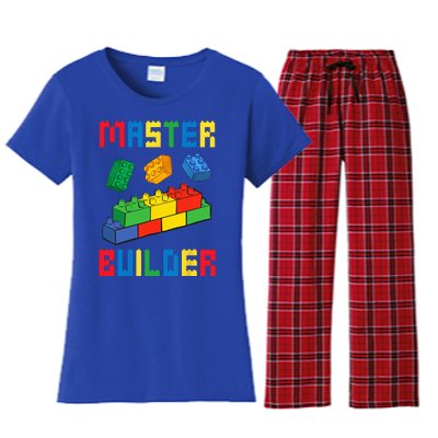 Brick Builder Funny Blocks Building Master Builder Toys Women's Flannel Pajama Set