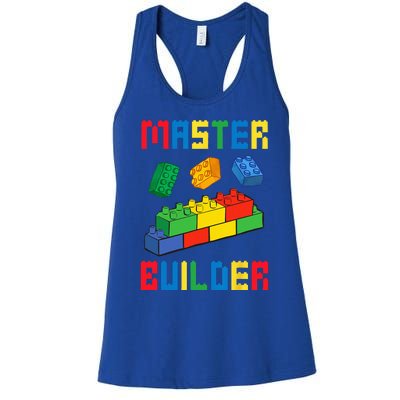 Brick Builder Funny Blocks Building Master Builder Toys Women's Racerback Tank