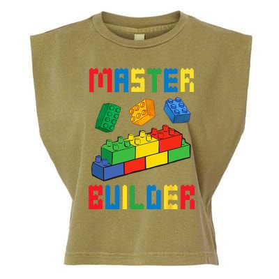 Brick Builder Funny Blocks Building Master Builder Toys Garment-Dyed Women's Muscle Tee