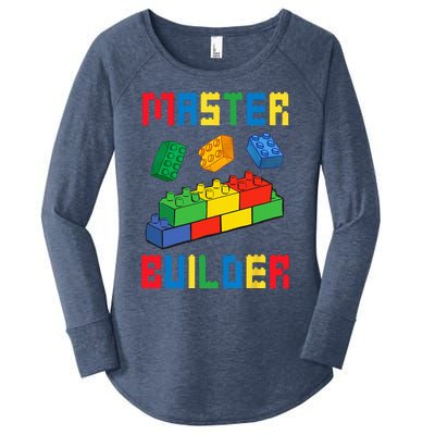 Brick Builder Funny Blocks Building Master Builder Toys Women's Perfect Tri Tunic Long Sleeve Shirt