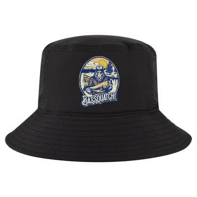 Bassquatch! Bass Fisherman Sasquatch Funny Bigfoot Fishing Cool Comfort Performance Bucket Hat