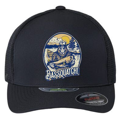 Bassquatch! Bass Fisherman Sasquatch Funny Bigfoot Fishing Flexfit Unipanel Trucker Cap