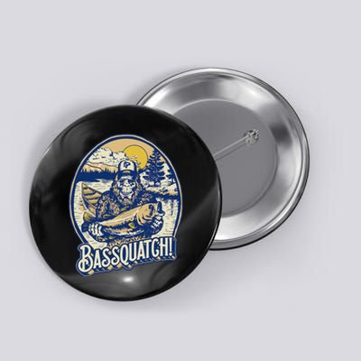 Bassquatch! Bass Fisherman Sasquatch Funny Bigfoot Fishing Button