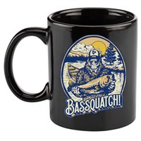 Bassquatch! Bass Fisherman Sasquatch Funny Bigfoot Fishing 11oz C Handle Ceramic Mug