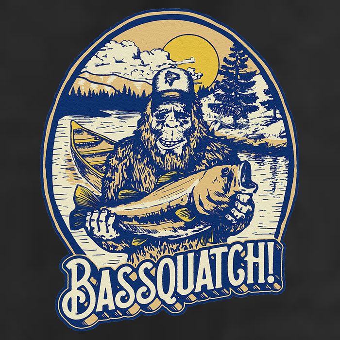 Bassquatch! Bass Fisherman Sasquatch Funny Bigfoot Fishing 11oz C Handle Ceramic Mug