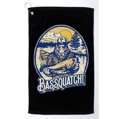 Bassquatch! Bass Fisherman Sasquatch Funny Bigfoot Fishing Golf Towel
