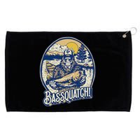 Bassquatch! Bass Fisherman Sasquatch Funny Bigfoot Fishing Grommeted Golf Towel