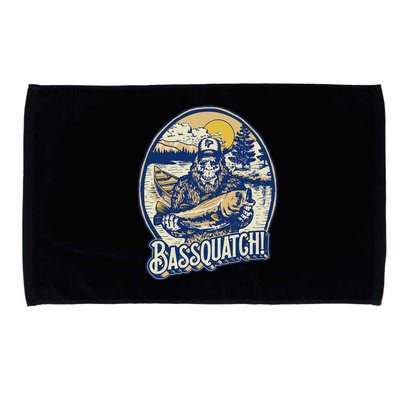 Bassquatch! Bass Fisherman Sasquatch Funny Bigfoot Fishing Microfiber Hand Towel