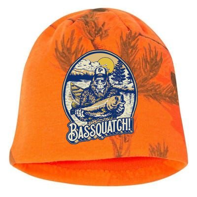 Bassquatch! Bass Fisherman Sasquatch Funny Bigfoot Fishing Kati - Camo Knit Beanie