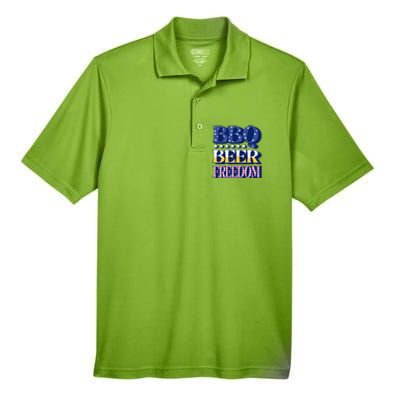 Bbq Beer Freedom Quote Gift Men's Origin Performance Piqué Polo