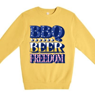 Bbq Beer Freedom Quote Gift Premium Crewneck Sweatshirt