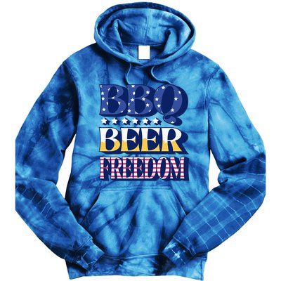 Bbq Beer Freedom Quote Gift Tie Dye Hoodie