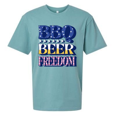 Bbq Beer Freedom Quote Gift Sueded Cloud Jersey T-Shirt