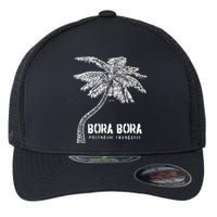 Bora Bora French Polynesia Palm Tree Flexfit Unipanel Trucker Cap