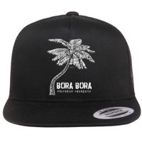 Bora Bora French Polynesia Palm Tree Flat Bill Trucker Hat