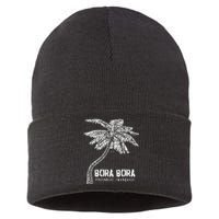 Bora Bora French Polynesia Palm Tree Sustainable Knit Beanie