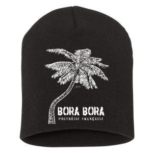 Bora Bora French Polynesia Palm Tree Short Acrylic Beanie