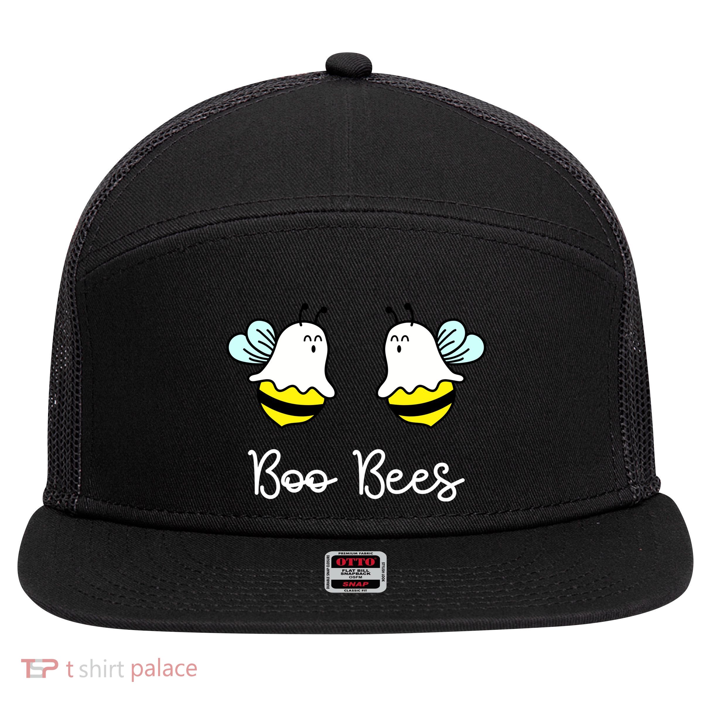 Boo Bees Funny Halloween 7 Panel Mesh Trucker Snapback Hat