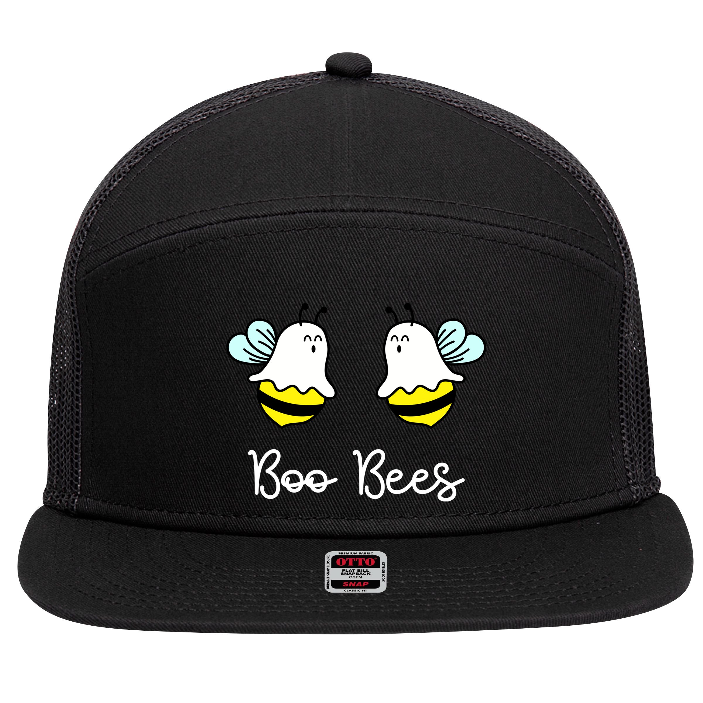 Boo Bees Funny Halloween 7 Panel Mesh Trucker Snapback Hat
