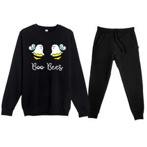 Boo Bees Funny Halloween Premium Crewneck Sweatsuit Set