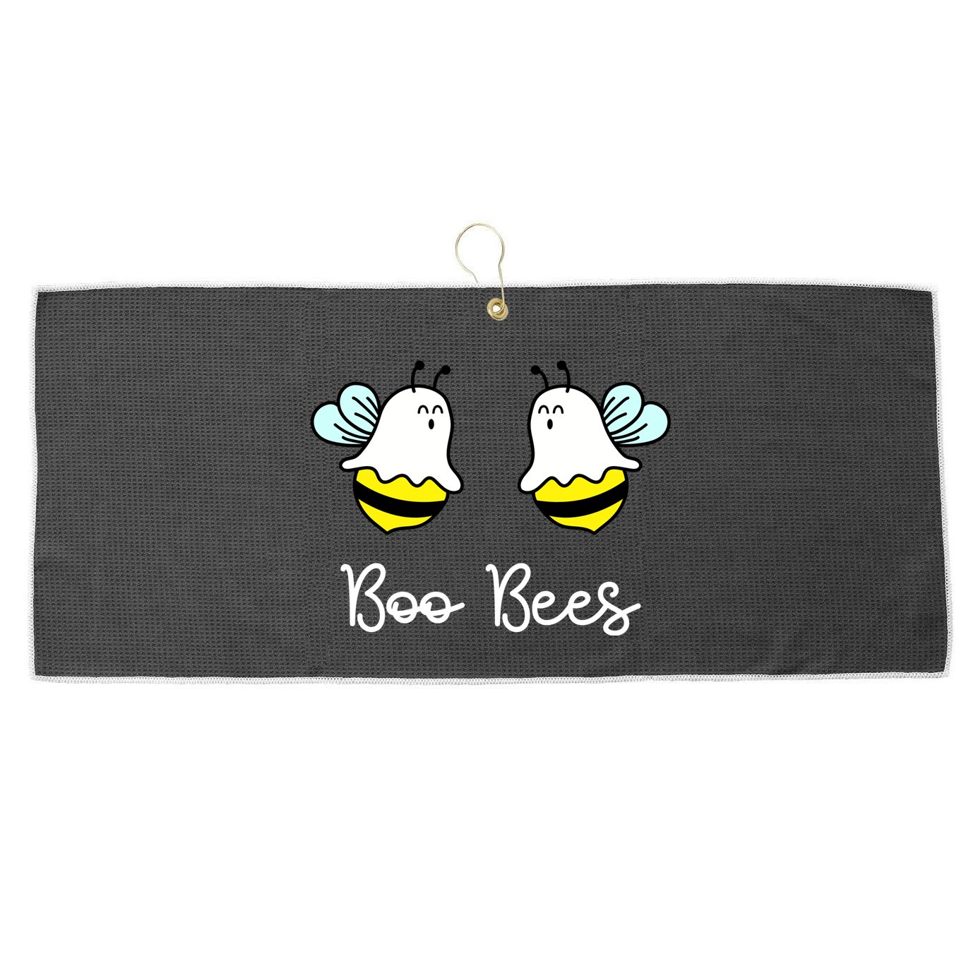 Boo Bees Funny Halloween Large Microfiber Waffle Golf Towel