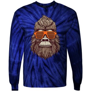 Bigfoot Birthday For Boy Cool Striped Animal Theme Party Tie-Dye Long Sleeve Shirt