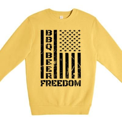 Bbq Beer Freedom Meaningful Gift American Usa Voting 2020 Great Gift Premium Crewneck Sweatshirt