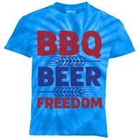 Bbq Beer Freedom Celebration Top Gift Kids Tie-Dye T-Shirt