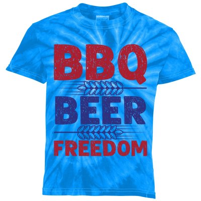 Bbq Beer Freedom Celebration Top Gift Kids Tie-Dye T-Shirt