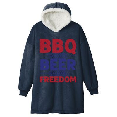 Bbq Beer Freedom Celebration Top Gift Hooded Wearable Blanket