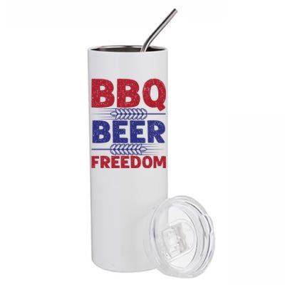 Bbq Beer Freedom Celebration Top Gift Stainless Steel Tumbler