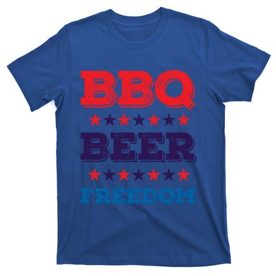 Bbq Beer Freedom Gift America Usa Party 4th Of July Gift T-Shirt